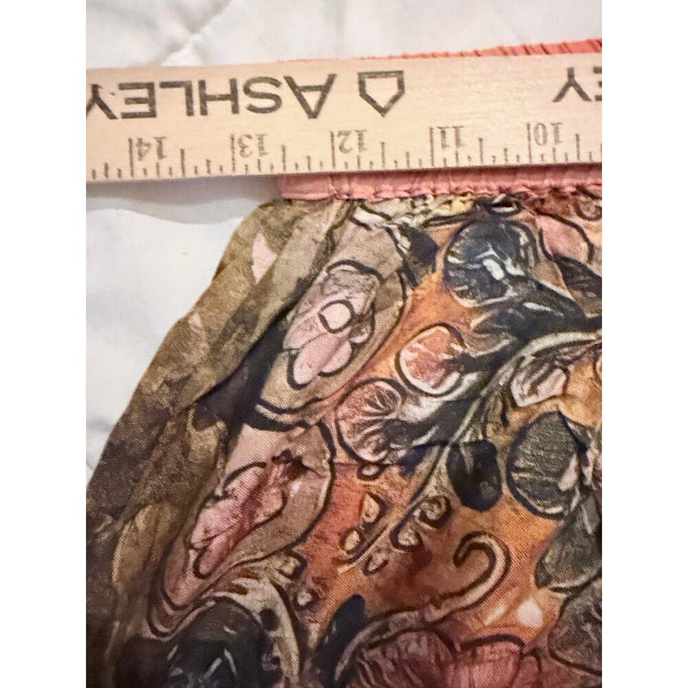 Natural Life Boho Floral Wide Leg Pants Small Coral Palazzo Elastic Waist - Picture 10 of 13
